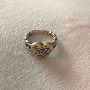 David Yurman two tone heart cable ring
